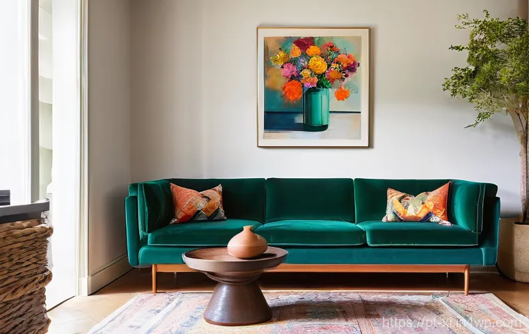 뉴트로 디자인의 문화 상품화 - **"A vibrant Newtro café interior in Lisbon.** The scene captures a cozy yet bustling atmosphere. Su...